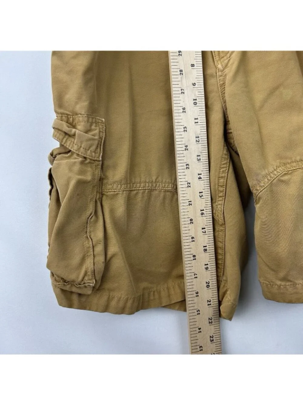 VTG The North Face Cotton Ripstop Cargo Shorts Men's 36R  Gold Hiking Camping